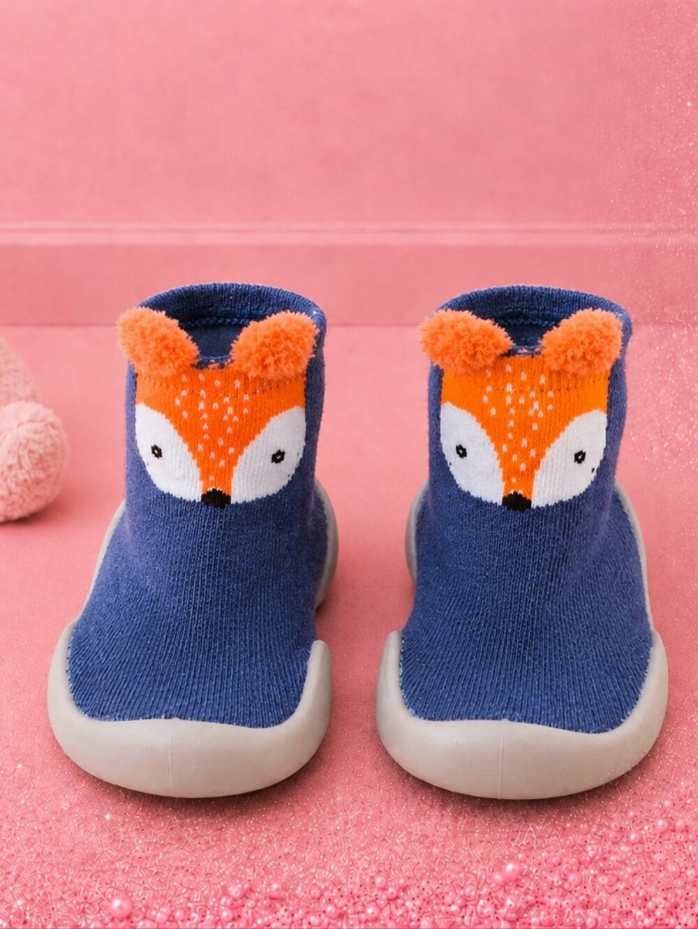 Fox Toddler Sock Shoes Size 18-24 Months Blue Non-Slip First Walker Shoes